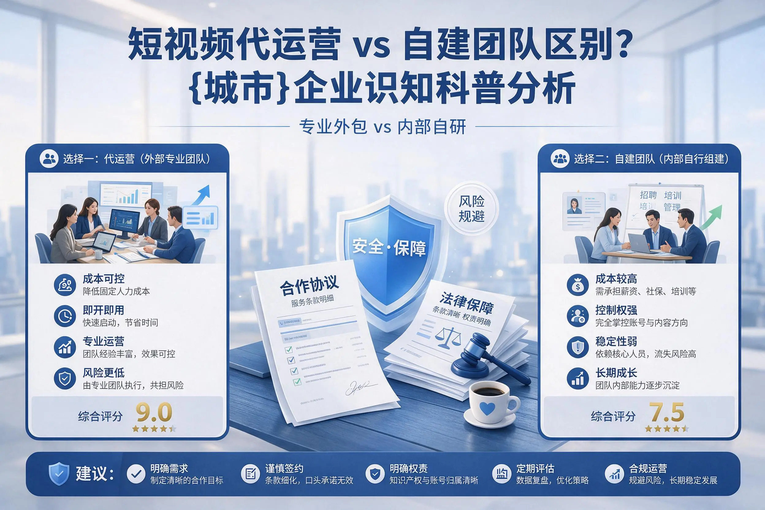 短视频代运营与自建团队区别?济源企业认知科普分析