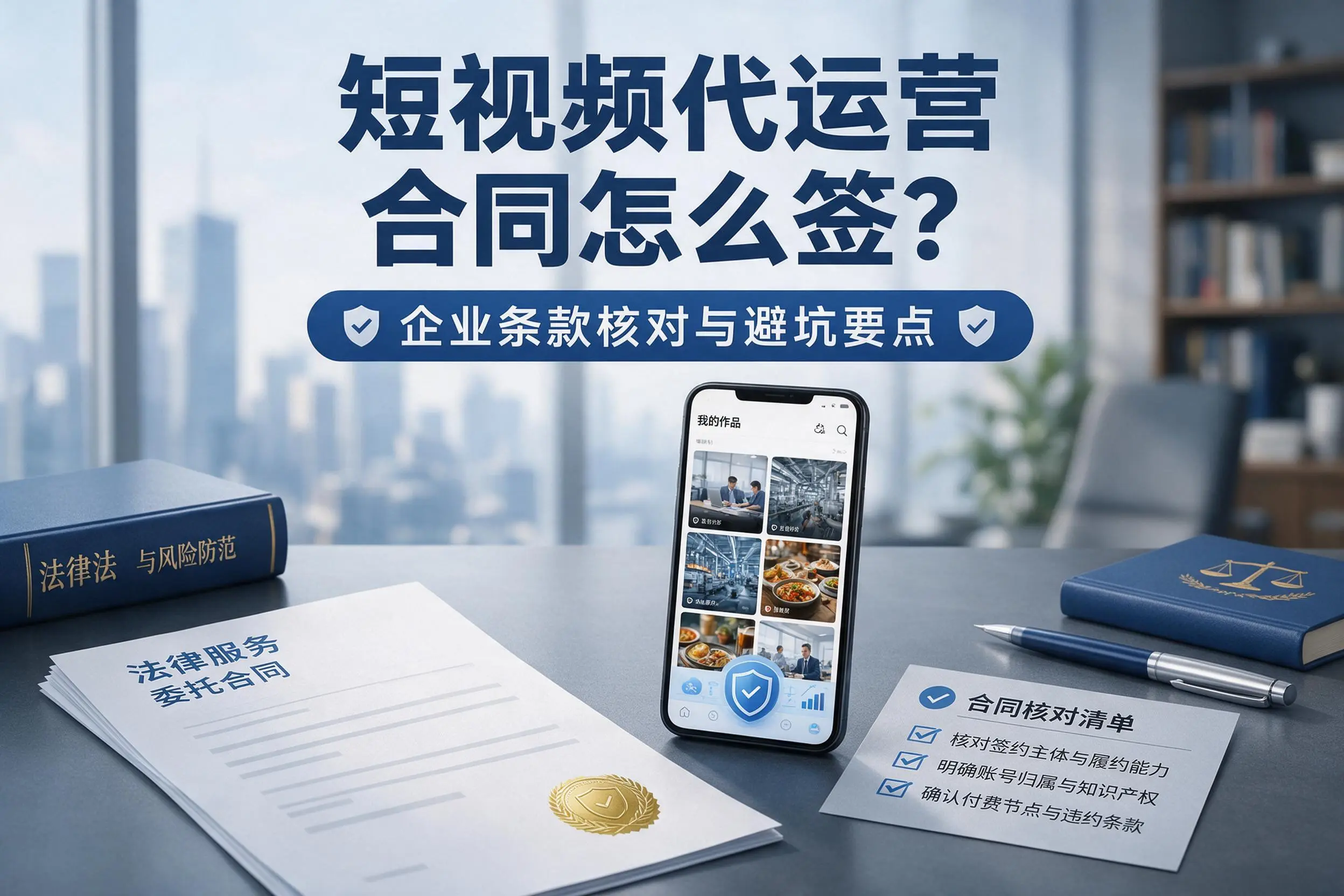 短视频代运营合同怎么签？济源企业条款核对与避坑要点