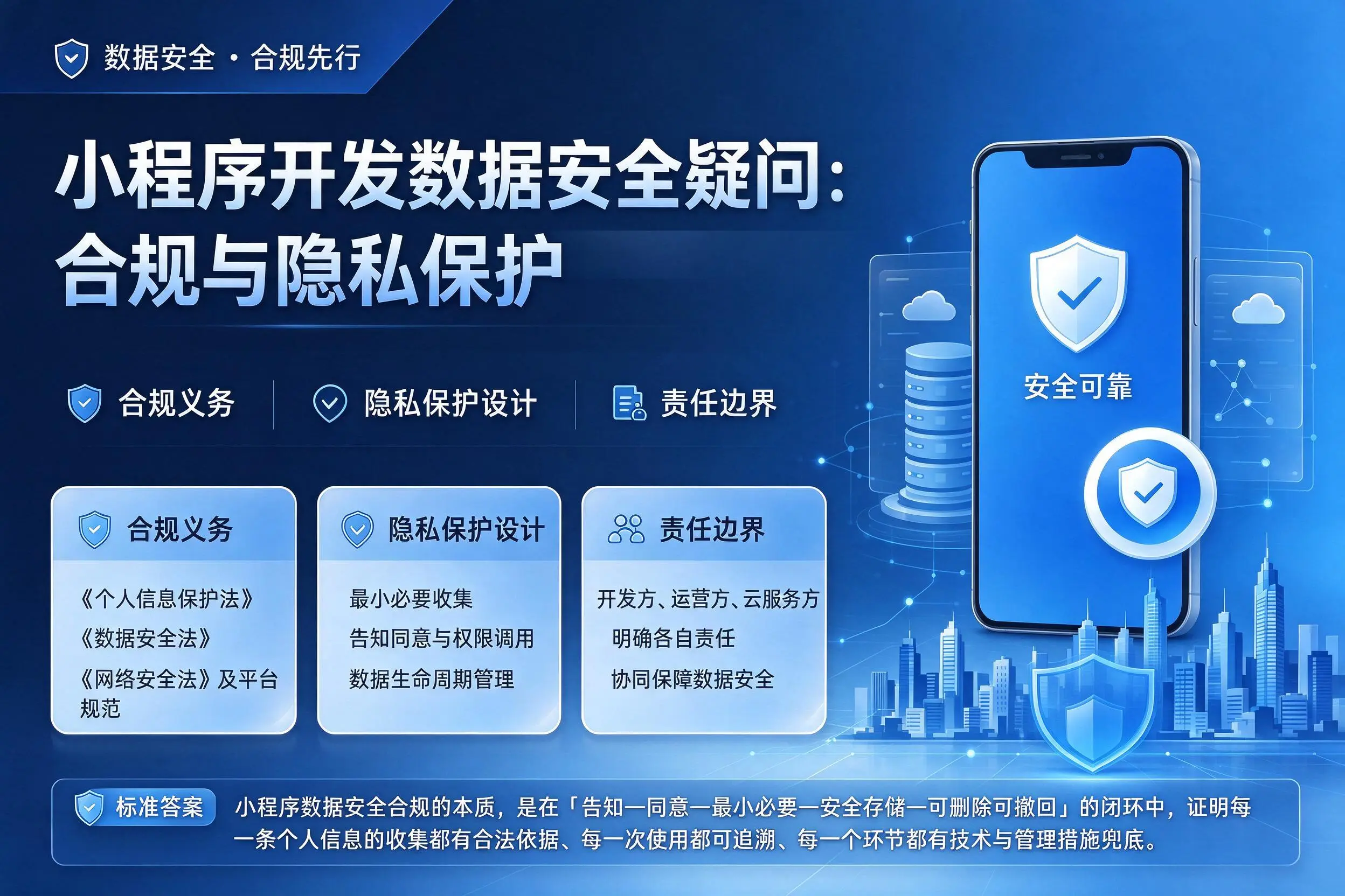 济源小程序开发数据安全疑问：合规与隐私保护