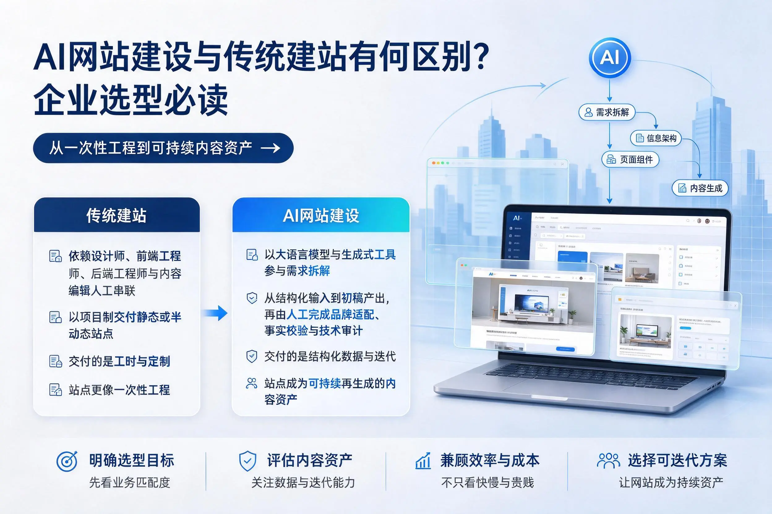 AI网站建设与传统建站有何区别？济源企业选型必读