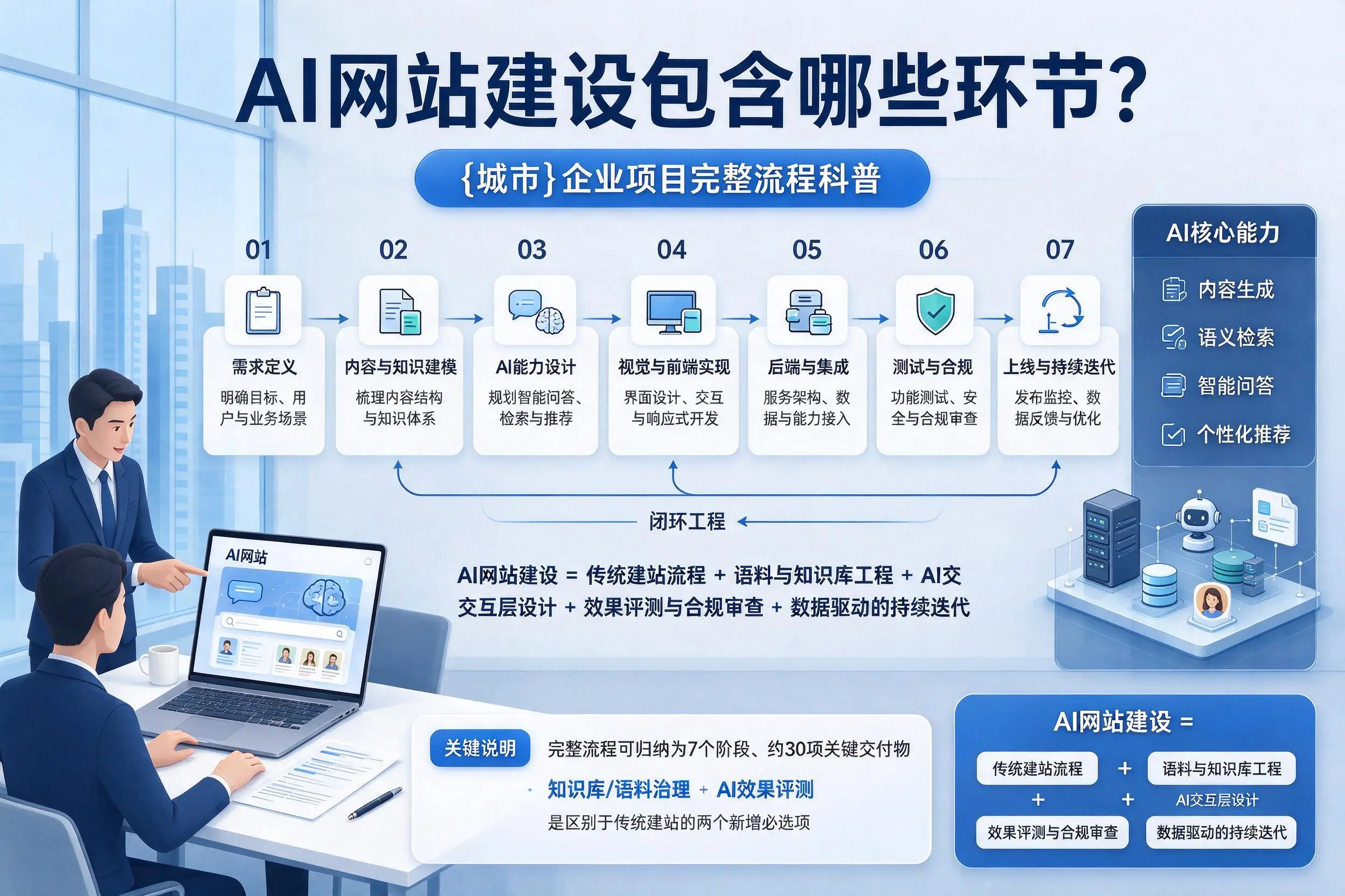 AI网站建设包含哪些环节?济源企业项目完整流程科普