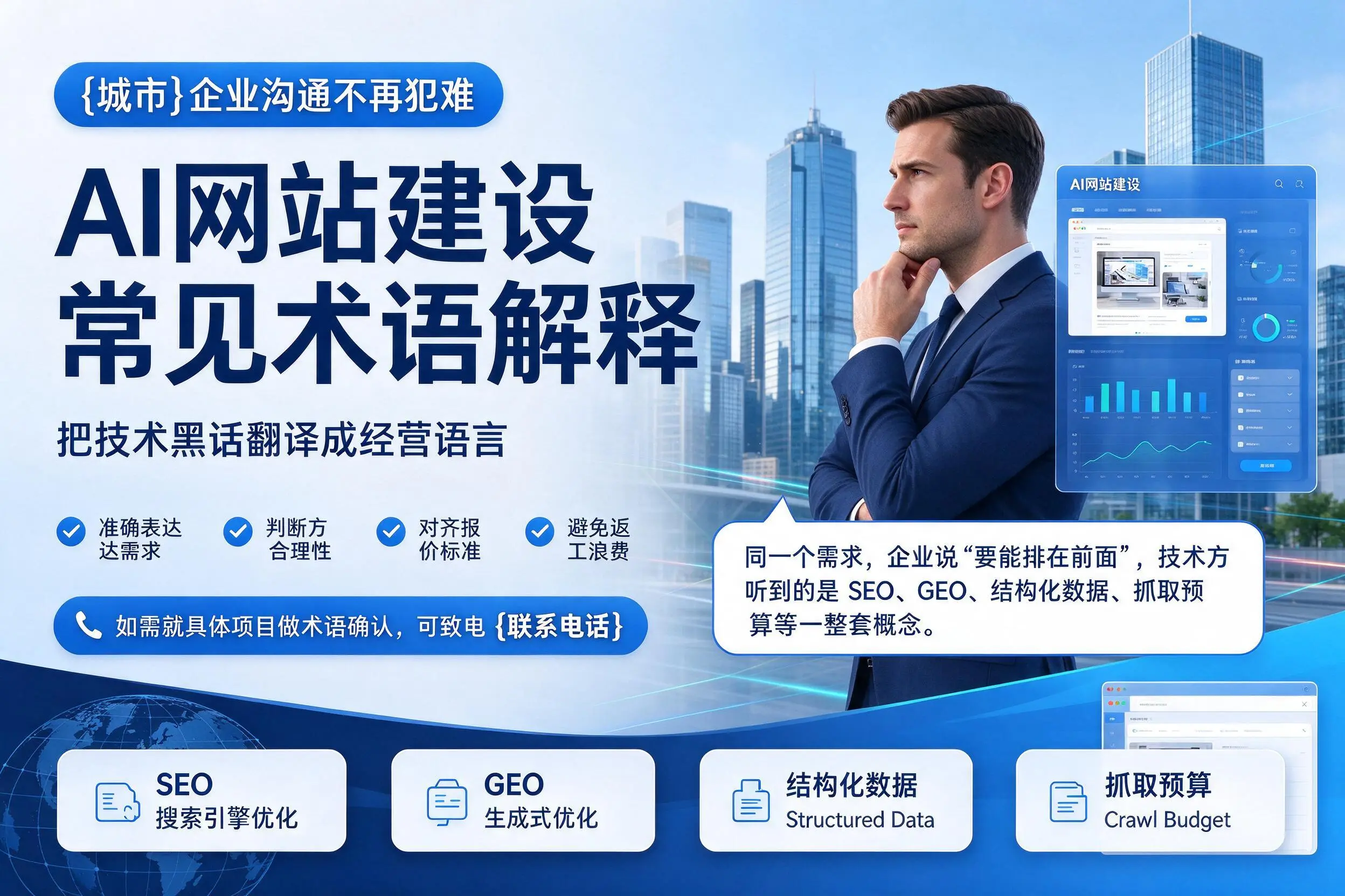 AI网站建设常见术语解释,济源企业沟通不再犯难