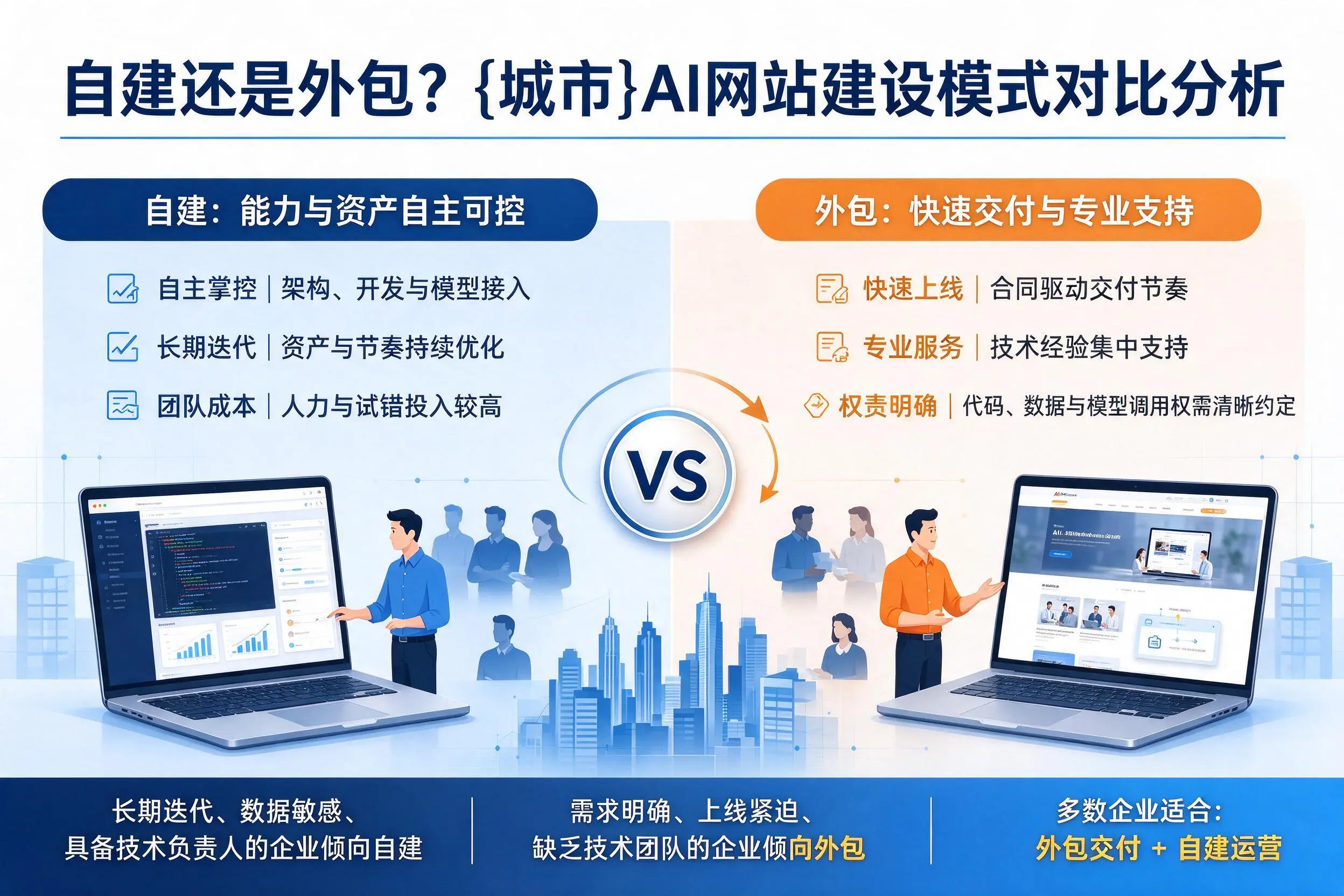 自建还是外包?济源AI网站建设模式对比分析
