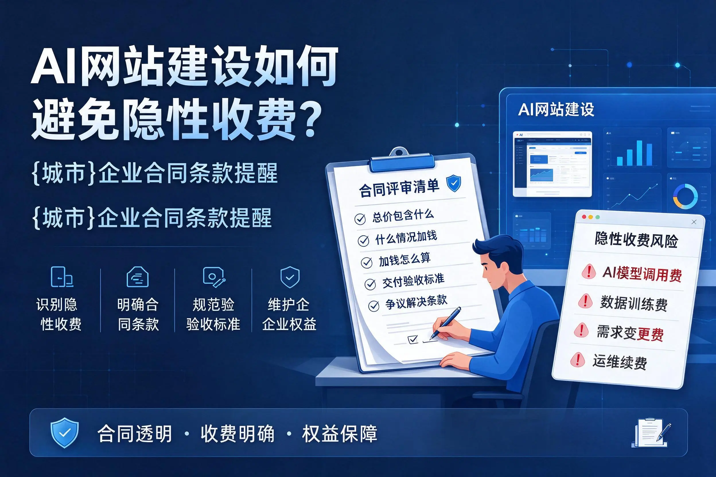 AI网站建设如何避免隐性收费?济源企业合同条款提醒